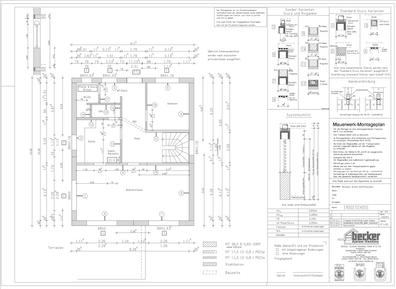 Freigabe- und Montageplan